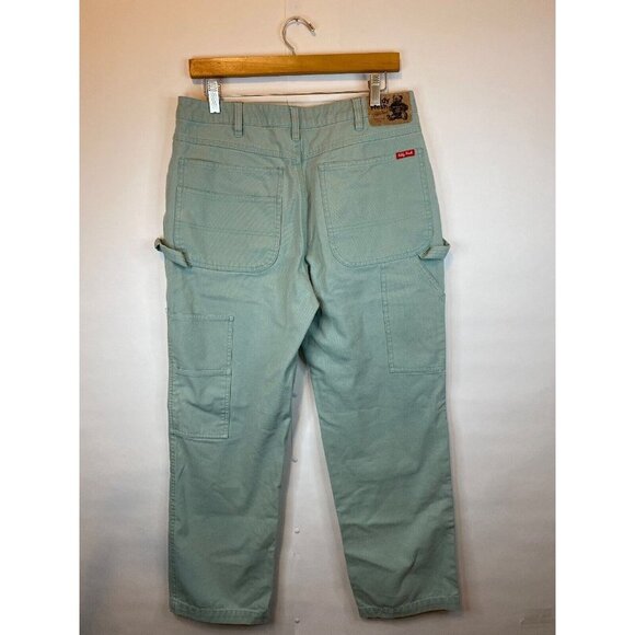 Teddy Fresh Men's Size 30 Double Front Knee Green Blue Work Pants Cargo GUC** - Picture 2 of 6